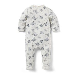 JANIE AND JACK BABY SWAN FLORAL WRAP FOOTED ONE PIECE!
